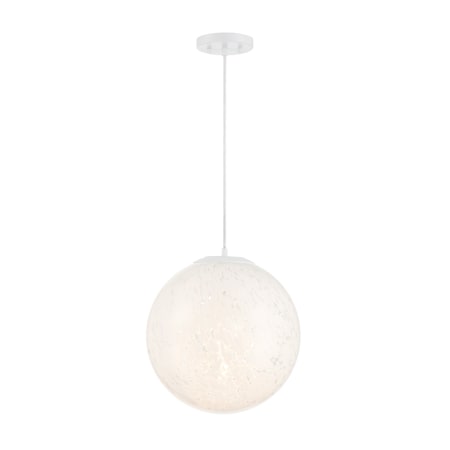 Designers Fountain Circo 60 Watt 1 Light Matte White Pendant with White Art Glass Shade D282M-14P-MW